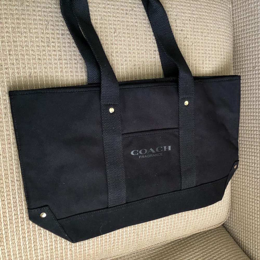 Coach Fragrance Black Cotton Canvas Tote.